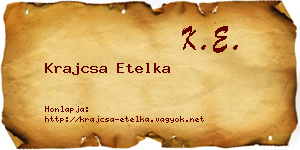 Krajcsa Etelka névjegykártya